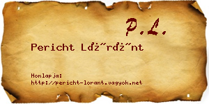 Pericht Lóránt névjegykártya