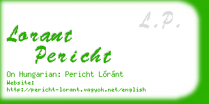 lorant pericht business card