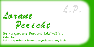 lorant pericht business card